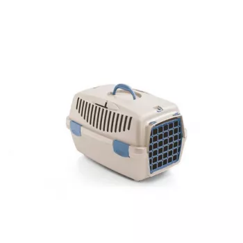 STEFANPLAST Gulliver 1 trasportino per piccoli animali con porta in plastica 48x32x31 cm travertino bianco