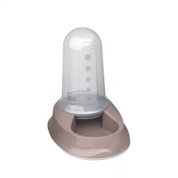 STEFANPLAST Chic distributore automatico di cibo e acqua per animali domestici 2L, grigio chiaro, 32 x 21 x 29 cm