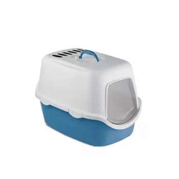 STEFANPLAST Cathy Filter lettiera chiusa per gatti con filtro 56x40x40 cm bianco/blu