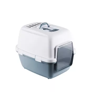 STEFANPLAST Cathy Comfort lettiera per gatti con cupola 58x45x48 cm bianco/blu