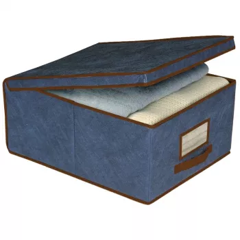 ORDINETT scatola per riporre in tessuto 48x36x19 cm blu