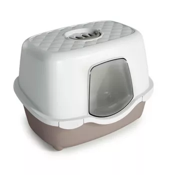 STEFANPLAST lettiera per gatti Tres Chic Indoor Filter, 56x39x39 cm, bianco/grigio chiaro