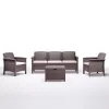 BICA set da giardino Venezia 3 beige - salotto outdoor 5 posti con struttura in alluminio, intreccio in corda e tavolo in vetro temperato