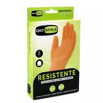 GIOSTYLE Guanti multifunzionali durevoli in lattice naturale arancione taglia S/7
