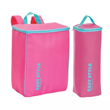 GIOSTYLE Set contenitori termici (zaino + contenitore per bottiglie) Easy Style rosa