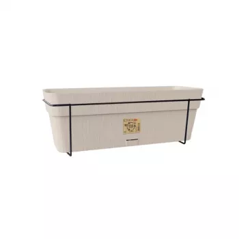 STEFANPLAST set da balcone con sistema di irrigazione automatico e supporto in metallo 50x18x17 cm bianco