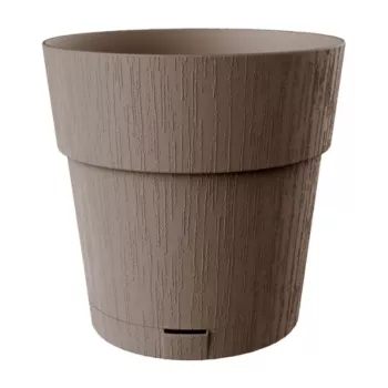 STEFANPLAST Ethica vaso rotondo con sottovaso, marrone, 40x39 cm, 25 L
