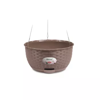 STEFANPLAST Vaso da appendere Natural Ø30x14,5cm marrone