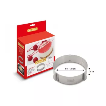 GUARDINI Anello rotondo per torte con diametro variabile Ø16-28cm