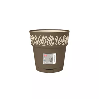 STEFANPLAST Gaia vaso per fiori con sottovaso Ø20x19cm marrone