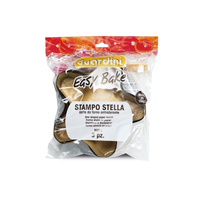 GUARDINI Stampo a forma di stella in carta 3 pz. Easy Bake 25x21cm