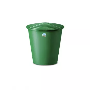 STEFANPLAST Serbatoio per acqua piovana 210L con coperchio e rubinetto Ø76,5x84cm verde