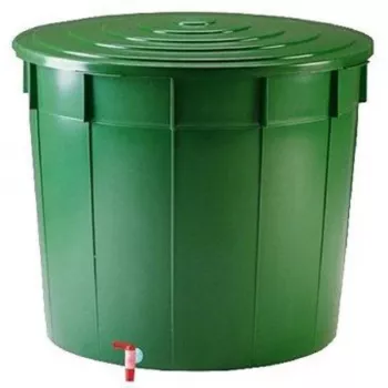 STEFANPLAST Botte per acqua piovana 500L con coperchio e rubinetto Ø100x85cm verde