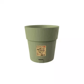 STEFANPLAST Ethica Vaso con sottovaso, 20 cm, verde