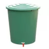 STEFANPLAST Serbatoio per acqua piovana 310L con coperchio e rubinetto, verde, Ø80x97cm