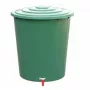 STEFANPLAST Serbatoio per acqua piovana 310L con coperchio e rubinetto, verde, Ø80x97cm