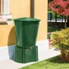STEFANPLAST Serbatoio per acqua piovana 310L con coperchio e rubinetto, verde, Ø80x97cm