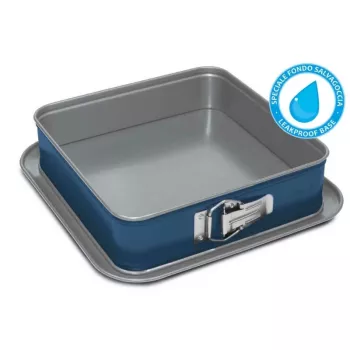 GUARDINI XBake Stampo quadrato 24x24x7 cm antiaderente acciaio al carbonio grigio antracite
