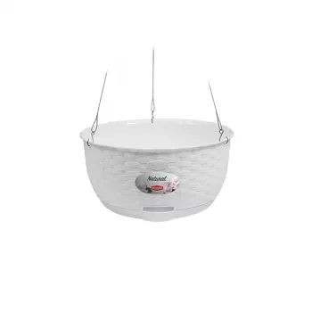 STEFANPLAST Vaso da appendere Natural Ø30x14,5cm bianco