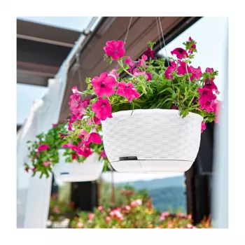 STEFANPLAST Vaso da appendere Natural Ø30x14,5cm bianco