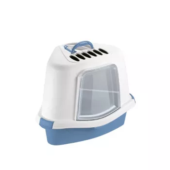 STEFANPLAST Lettiera per gatti Sprint Corner Plus 56x40x40cm blu/bianco