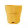 STEFANPLAST Ethica Vaso rotondo con sottovaso, 25 cm, giallo senape