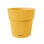 STEFANPLAST Ethica Vaso rotondo con sottovaso, 25 cm, giallo senape