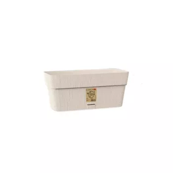 STEFANPLAST Ethica fioriera con sottovaso, 30 x 13 x 12 cm, bianca