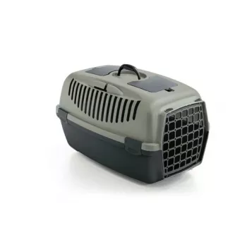 STEFANPLAST Gulliver 3 Trasportino per animali con porta in plastica 61x40x38 cm grigio/verde