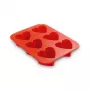 GUARDINI Hearts Stampo in silicone con 6 incavi, rettangolare, bianco