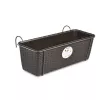 STEFANPLAST Fioriera da balcone con supporto in metallo marrone 50x18x16 cm