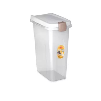 STEFANPLAST Contenitore per mangime 25L 10kg trasparente/bianco