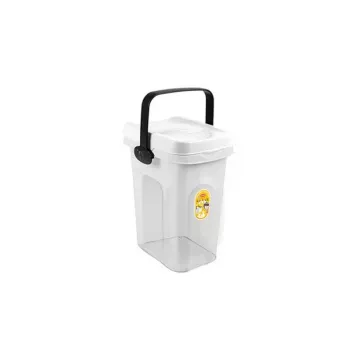 STEFANPLAST Contenitore per alimenti per animali 2,5 kg 7 L 23x19x31 cm, Trasparente/Bianco
