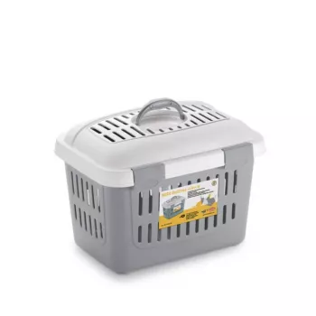 STEFANPLAST Trasportino Midi Gulliver 45x33x33cm bianco/grigio