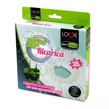 GIOSTYLE Testina mocio in microfibra sostituibile per Vileda Love Spin Mop 360°