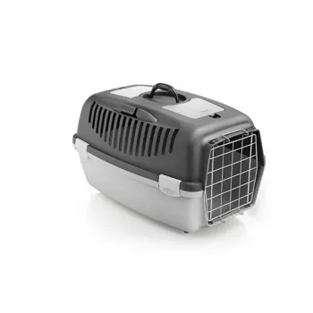 STEFANPLAST Gulliver 3 Trasportino per animali con porta in metallo 61x40x38 cm grigio scuro/grigio chiaro