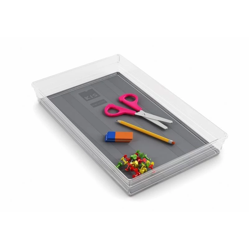 KIS Box Sistemo Organizer 9 39 x 24 x 5 cm trasparente/grigio chiaro