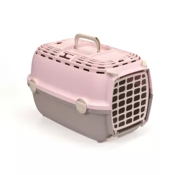 STEFANPLAST Trasportino Horizon 1 con porta in plastica 48x32x30cm rosa/grigio
