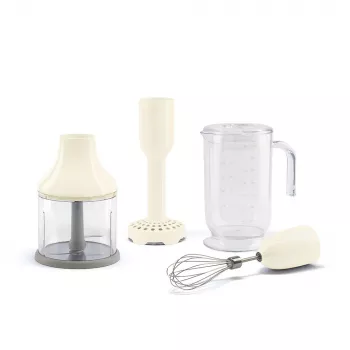 SMEG HBAC11CR Set di accessori per frullatore a immersione, 4 pezzi, crema