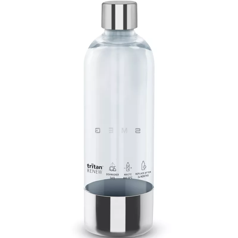 SMEG SKSB01 Bottiglia di ricambio per gasatore SKC01, 1 litro, plastica PET, trasparente