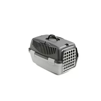 STEFANPLAST Trasportino Gulliver 1 con porta in plastica 48x32x31cm grigio scuro/grigio chiaro