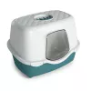 STEFANPLAST Tres Chic Lettiera per gatti con cupola e filtro al carbone attivo, bianco/verde, 56x39x39 cm