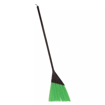 SAUBER Scopa da strada con manico piatto verde
