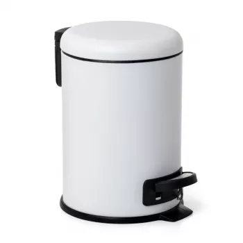 TATAY Pattumiera a pedale 3L Nordic acciaio inox/bianco