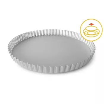 GUARDINI Stampo professionale per tarte con fondo rimovibile Ø25x2,5cm