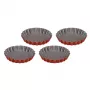 GUARDINI Set stampi per tortini 4 pz. Rossana Ø12x1,9cm acciaio antiaderente antracite