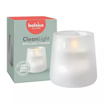 BOLSIUS Clean Light candela profumata in vetro Ø95x85mm senza profumo