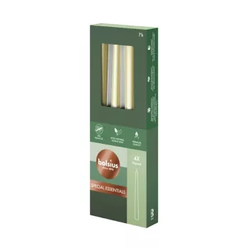BOLSIUS candele da tavolo confezione da 4 argento 245/24 mm
