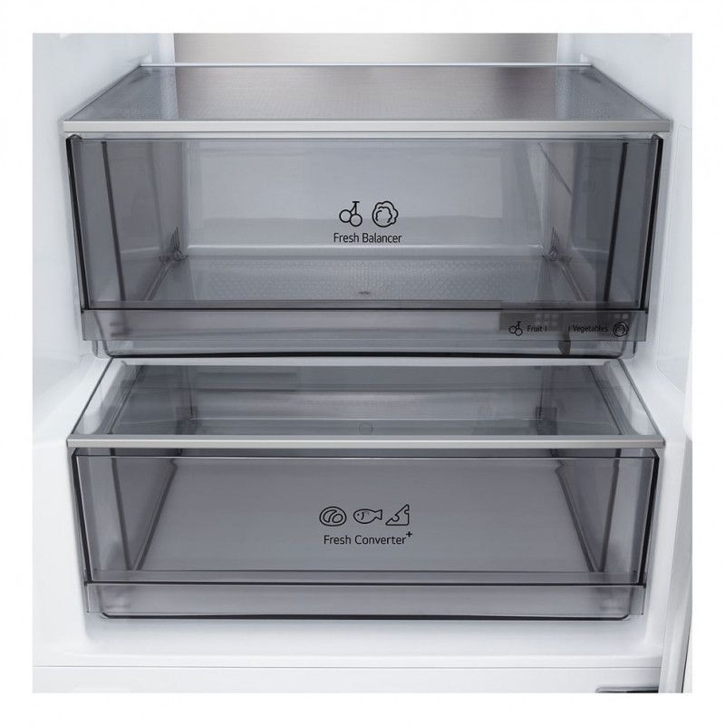 LG GBBS525APY frigorifero con congelatore in basso, 375 L Total No Frost, argento