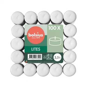 BOLSIUS lumini 100 pezzi bianco